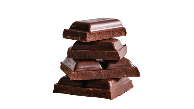 Stacked Dark Chocolate Bars with Irregular Broken Edges
