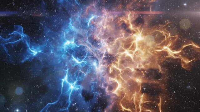 Cosmic explosion in space for tech concepts, digital marketing, and futuristic projects