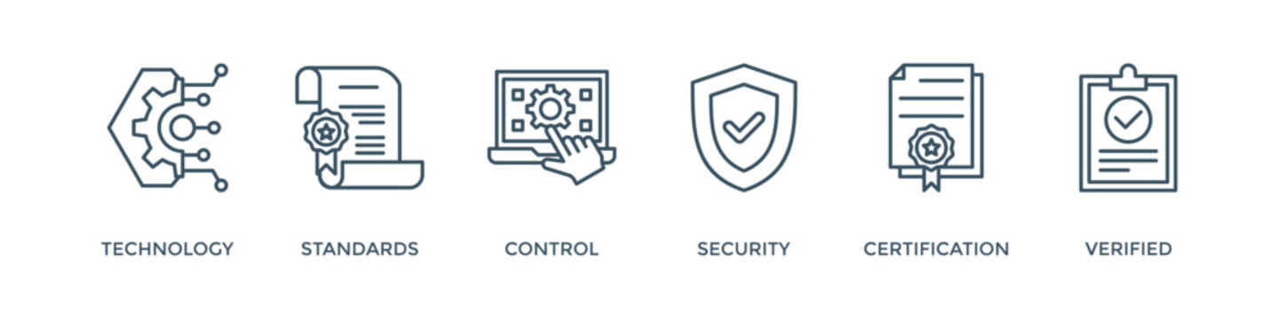 ISO27001 banner web icon vector illustration concept for  information security management system (ISMS) with an icon of technology, standards, control, security, certification, and verified