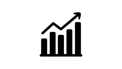 Black rising arrow over bar graph icon © Ryan