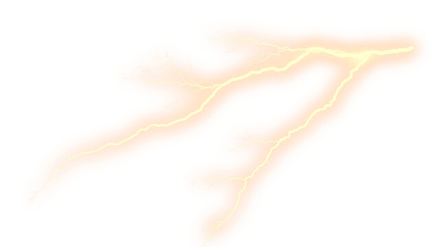Electric blue lightning bolt strike, powerful atmospheric electrical discharge, bright energy flash with glowing plasma branches isolated PNG with Transparent Background