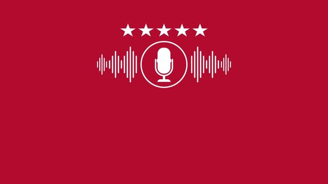 Podcast. Podcasting Sound Audio Wave animation	