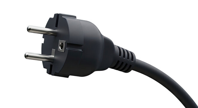 Black European Power Plug and Cable
