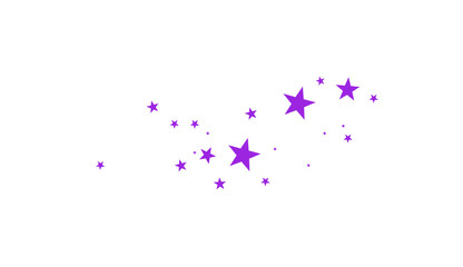 Fototapeta premium Bright purple stars are perfect for celebrations, achievements, or a magical theme. Ideal for holiday greeting cards, banners, or decorations, set against a transparent background.
