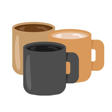 3種類のホットドリンクのイラスト