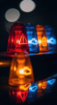 Warning Lights Illuminated on Dashboard.