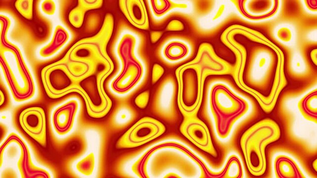 Abstract liquid fire background, glowing orange and yellow molten lava ripples, psychedelic thermal heat map animation for creative video projects
