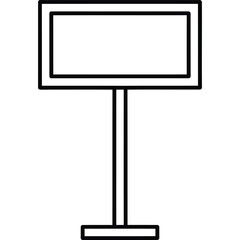 Obraz premium Minimalist Table Lamp Icon - Simple Clean Line Design with Rectangular Shade and Slender Stand for Modern Projects