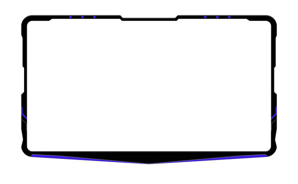 Dark blue facecam overlay template for streamers