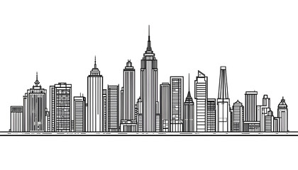 Obraz premium Vector illustration city skyline silhouette