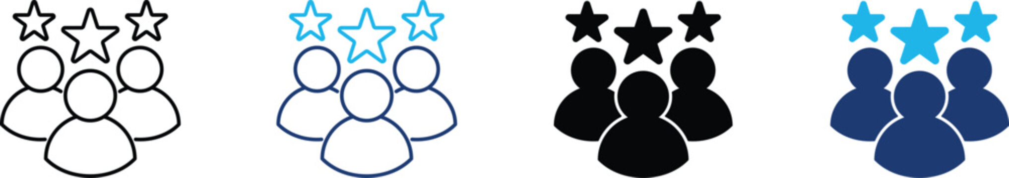 Elite team icon showing professional best-selling user rating and top-tier community group performance. Professional illustration for customer testimonial reviews, and premium membership status.