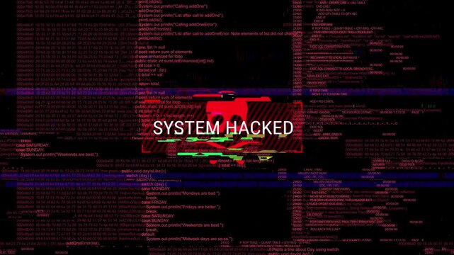 Abstract cyber glitch background red code streams, digital errors, distorted data fragments. for hacking visuals, cybersecurity concepts, system failure themes, and modern technology backgrounds.