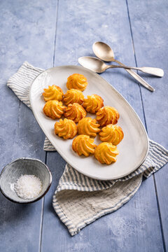 Duchess potatoes, side dish baked in oven