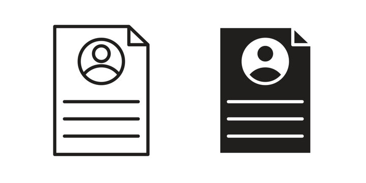 CV icon vector illustration in line style. flat silhouette designs