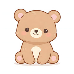 Obraz premium Cute cartoon bear in pastel shades