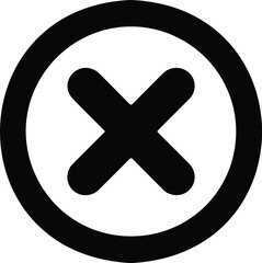 Obraz premium Clean vector illustration of cancel or close icon featuring thick X symbol within outlined circle shape