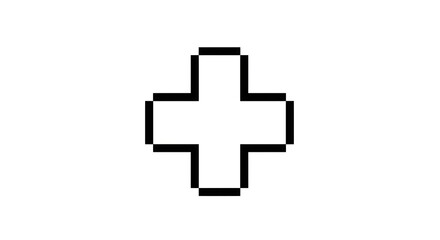 Obraz premium Pixelated Plus Sign Symbol Icon.