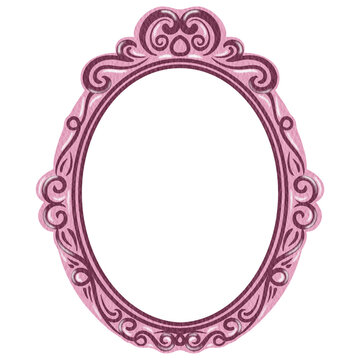 Elegant Decorative oval Frame Vintage Ornate purple Frame. purple Border Vintage Frame.