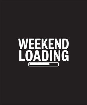 Weekend Loading Progress Bar Typography &ndash; Minimalist Negative Space Graphic for Leisure and Relaxation Concept