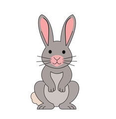 Fototapeta premium Cute cartoon rabbit sitting