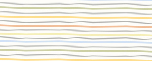Pastel stripe seamless pattern. Organic striped background. Scandinavian style wavy line wallpaper. Modern texture for textile print, nursery wallpaper, interior design, scrapbooking, stationery © yakult