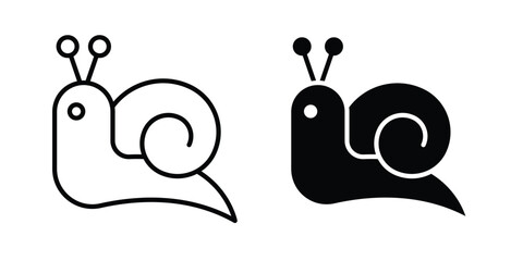 Snail icon vector illustration in line style. flat silhouette designs © Pop