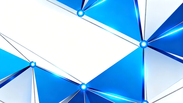 Blue and white geometric network pattern