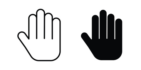 Obraz premium Stop icon vector illustration in line style. flat silhouette designs