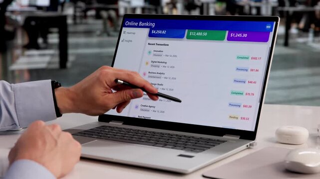Man Using Online Banking App