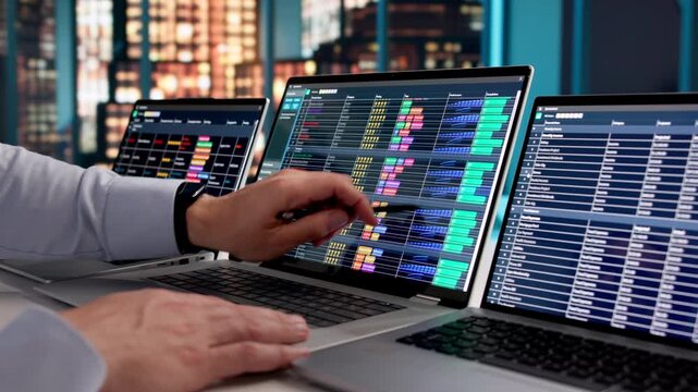 Medical Coder Reviews Patient Data Carefully While Working