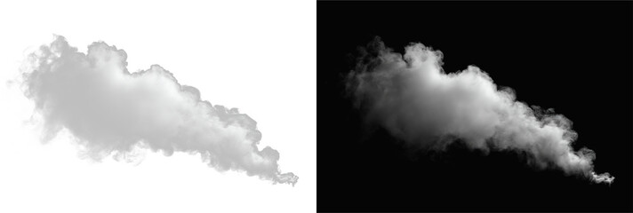 Smoke trail and thick vapor plume for cinematic gas effects, overlay long white fog © theladydarina