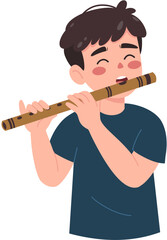 Boy playing flute  © Kenza