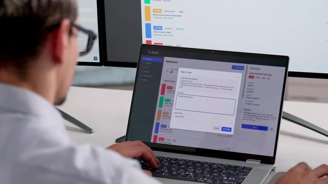 IT Technician Monitors Support Tickets Systems