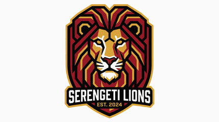 Fototapeta premium Serengeti Lions Logo - Majestic Emblem for a Sports Team Identity