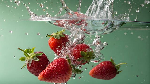Strawberry Splash Crown &ndash; Ultra Realistic Berry Drop in High-End Studio Style