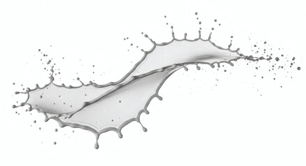 Fototapeta premium A splash of liquid on a white background creating a dynamic and abstract visual effect