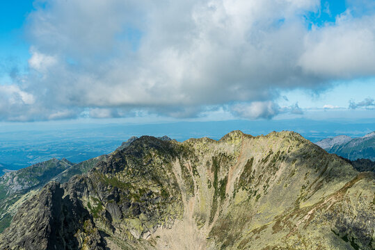Svistovy stit from Vyhodna Vysoka mountain peak summit in High Tatras mountains in Slovakia