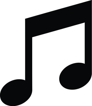 A simple quarter note symbol used in musical notation to represent a single beat in music