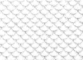 Macro halftone pattern resembling fish scales or fans. Black dot design on transparent background, ideal for abstract, textile, or decorative design overlays. © Vjom