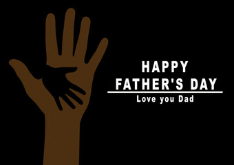 Obraz premium Happy Fathers Day Two Hands Over Love Gesture Vector Stock Illustration