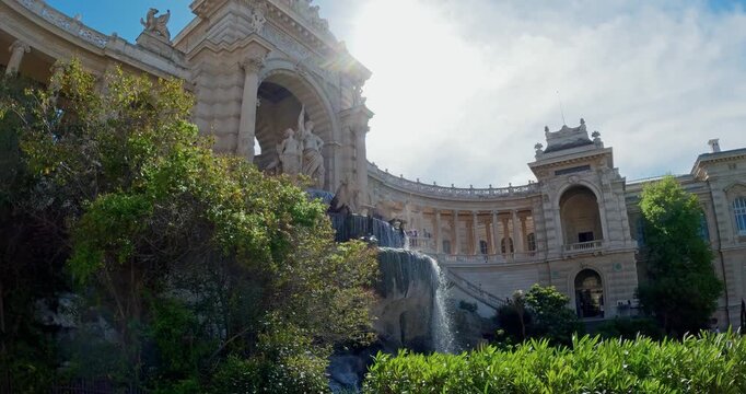 Majestic Palais Longchamp Fountain in Sunny Marseille, France