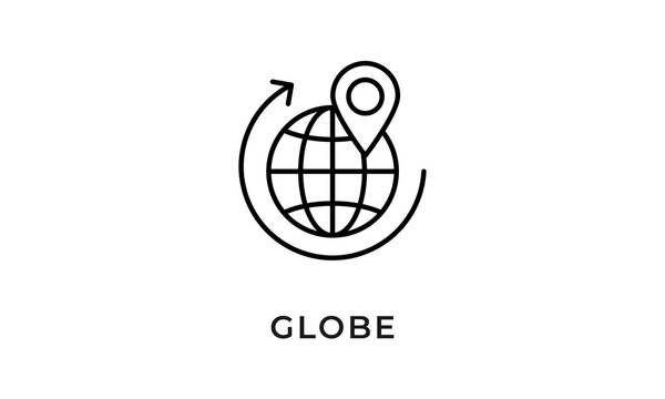 Globe vector icon isolated on white background