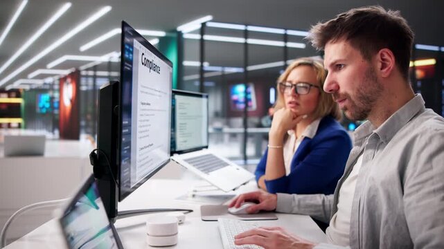 Two Professionals Using Computer