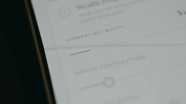 Person adjusts the amount for Current Net Worth to 2M using a slider