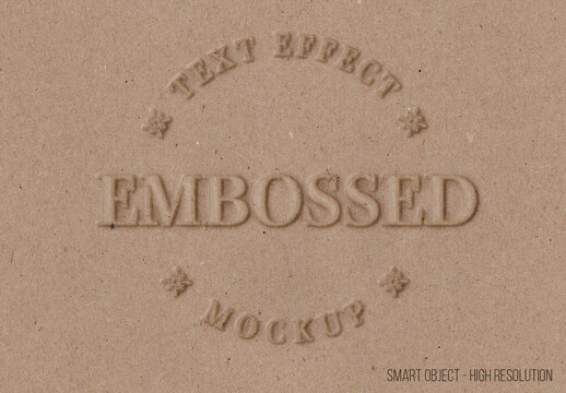 Embossed Paper Text Effect PSD