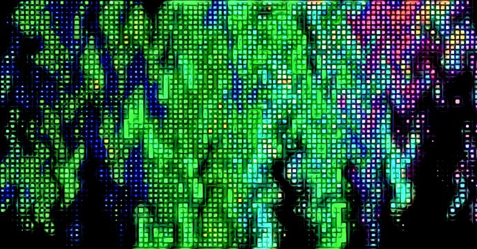 炎のように揺らめくグリーンのドット柄｜バックグラウンド