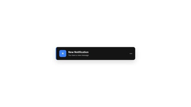 Notification pop-up appears on screen with message