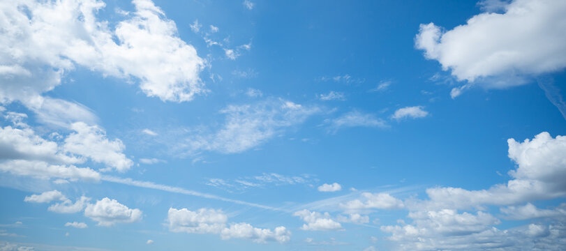 青空　雲　ワイド　パノラマ　風景