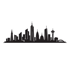 Naklejka premium city skyline silhouette vector illustration