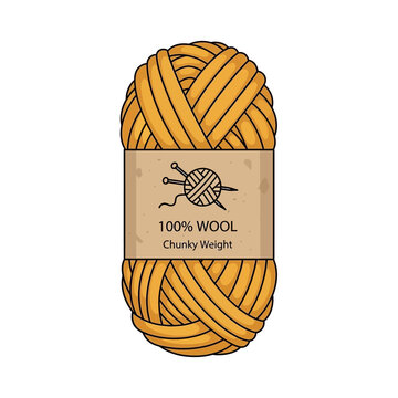 Chunky weight yarn ball made from 100 percent natural wool